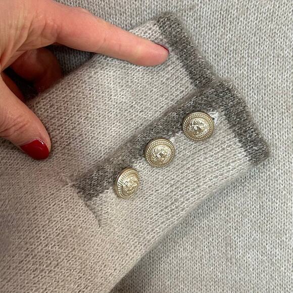 Adrienne Vittadini Wool Blend Cardigan Sweater Jacket Size XS Duster Nehru - Picture 6 of 9